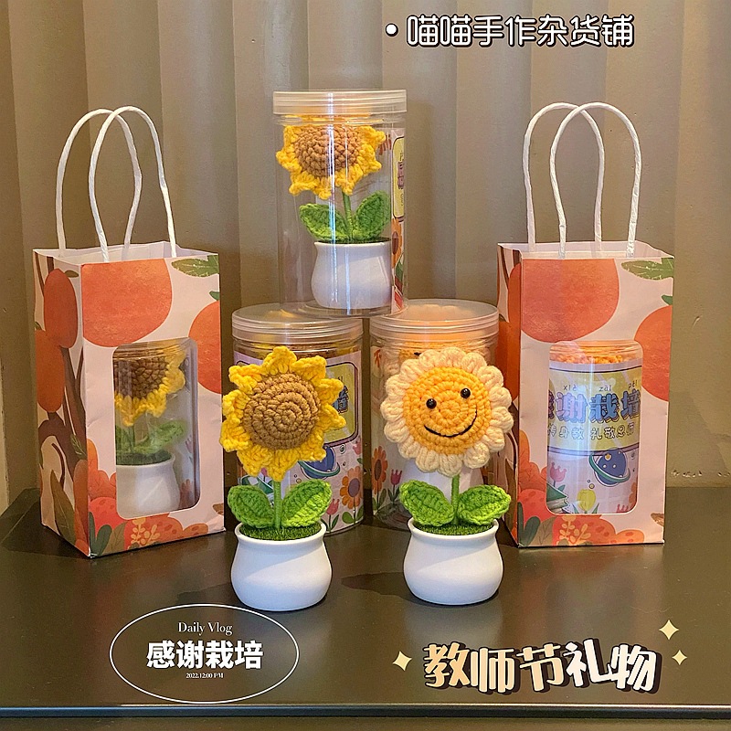 教師節禮物感謝栽培向日葵小盆栽送老師實用擺件辦公室桌面裝飾