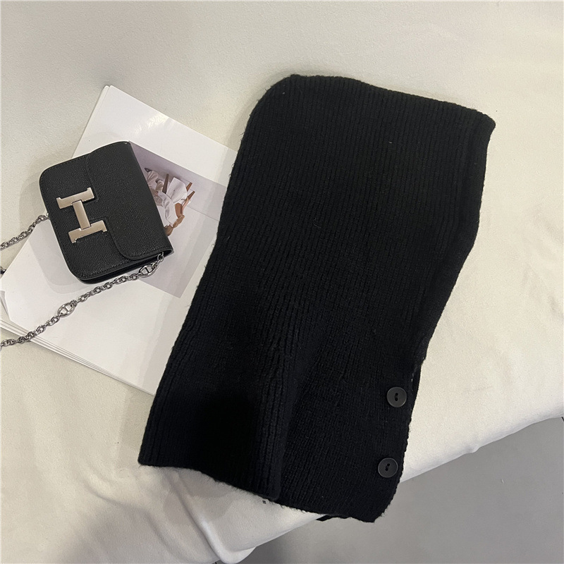 Corea del Sur pasamontañas sombrero de invierno de las mujeres sombrero cálido bufanda integrada pareja de protección auditiva de lana sombrero de punto