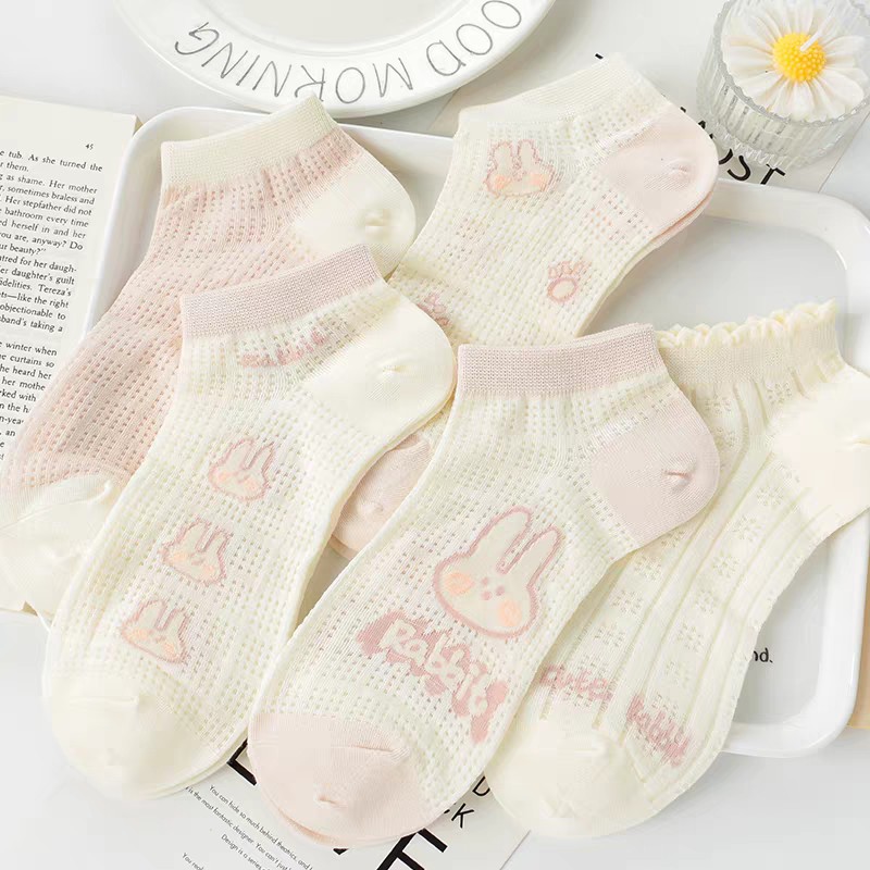 Cute Short Socks for Women, Trendy Ins Style, Versatile Cartoon Summer Socks, Thin Summer No-Show Socks Wholesale
