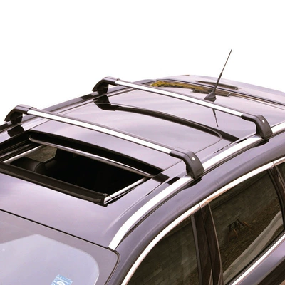 Roof rack Acura Mdx Acura Mdx Car - two-silver-and-black-crossbars-acura-mdx-2022-2023