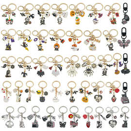创意卡通搞怪滴油万圣节南瓜头蜘蛛可爱鬼合金钥匙扣背包钥匙挂件