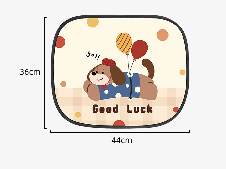Car Sunshade and Heat Insulation, Cute Cartoon Puppy Car Window Sunshade Cloth, Light-Blocking Cartoon Side Window Sunshade Curtain