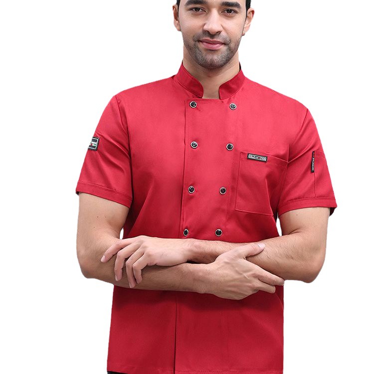 Comedor restaurante comedor jardín de infantes media manga delgada verano chef ropa de trabajo transpirable sudor-absorbente hombres y mujeres cocina