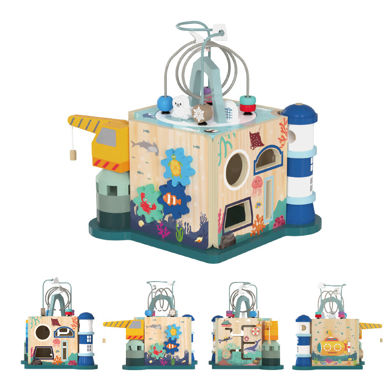 Gran multi-funcional con cuentas niño bebé juguetes niños educación temprana inteligencia cerebro-Mover cuentas caja del tesoro