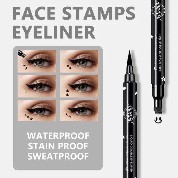 Cross-Border Double-Ended Seal Eyeliner with Cute Pattern Seal Embellishment Waterproof Non-Smudge Easy-To-Color Eyeliner Single