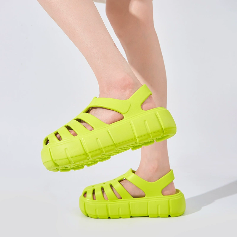 Новые Римские сандалии толстой подошвой спортивная верхняя одежда EVA Crocs обувь Баотоу пляжные тапочки с плоской подошвой повседневный стиль
