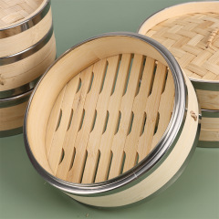 鋼邊籠竹蒸籠蒸包子饅頭籠屜小籠包不鏽鋼上下包邊小蒸籠蒸格林漭