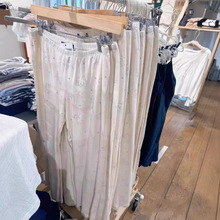 BM风美式复古显瘦直筒裤子小兔子印花镂空长裤女显瘦休闲阔腿裤潮