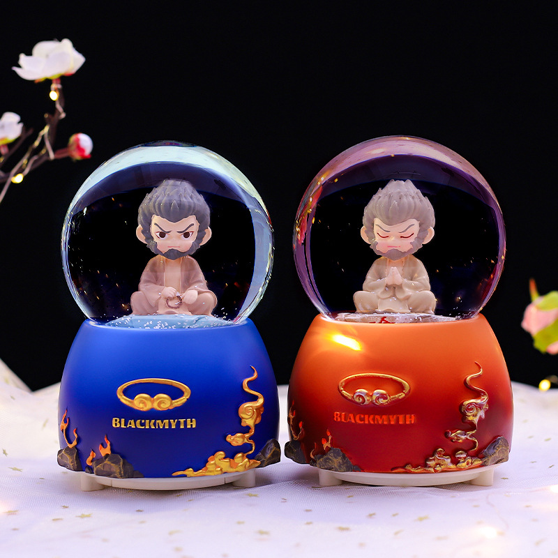 인기 판매 고대 스타일 서유기 수정 구슬 빛나는 눈 음악 상자 학생 휴일 선물 도매
