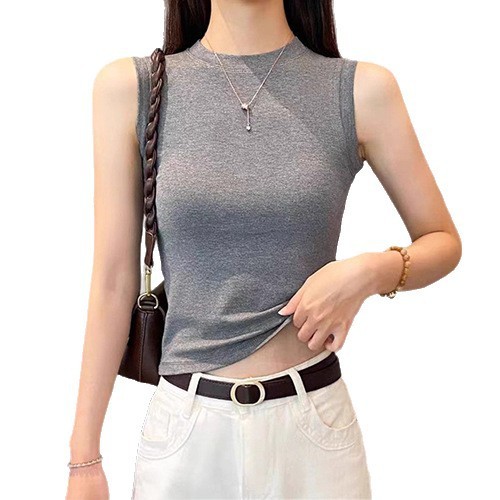 韩版小圆领吊带背心女夏季内搭修身遮副乳显瘦外穿无袖上衣|undefined