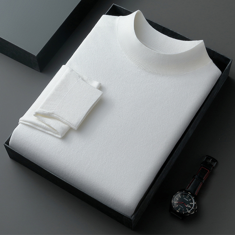 Source Manufacturer's Popular Fine-Spun Half-Turtleneck Sweater for Men, Autumn and Winter Large Size Fashion Trendy Base Knitwear