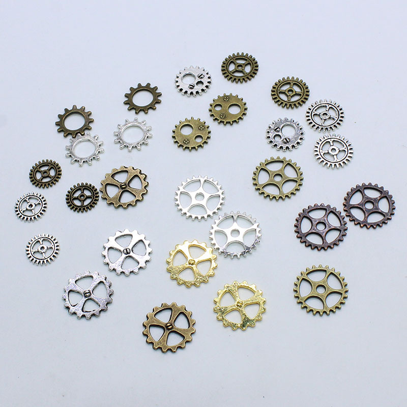 Factory Direct Sales DIY Retro Alloy Pendant Various Gears Handmade Alloy Bracelet Jewelry Pendant Accessories