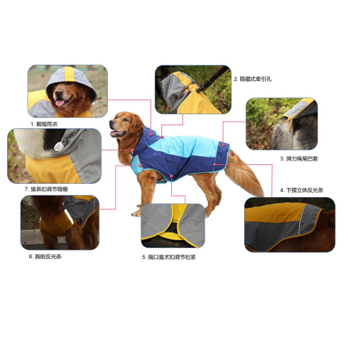 Pet it Casual Outdoor Dog Jacket Waterproof Universal Pet Raincoat Large Dog Golden Retriever Amazon Dog Clothes