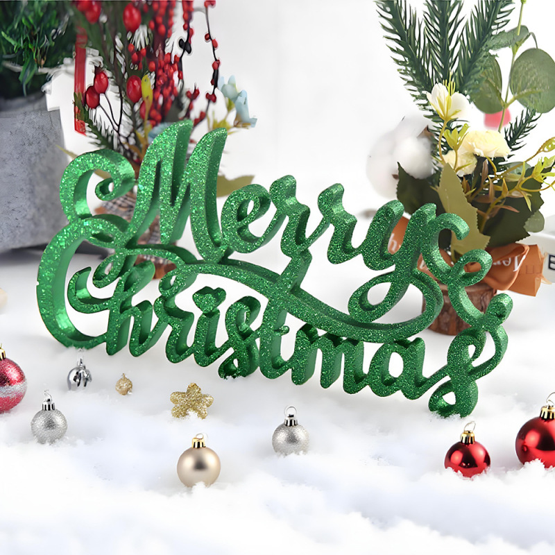 diy滴胶模具立体圣诞节摆件字母Merry Christmas挂牌装饰硅胶模具|undefined