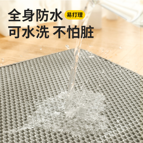 Large-aperture double-layer cat litter basin bottom mat new pet mesh design washable odor-free cat litter mat wholesale supplies