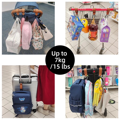 Cross-border hot selling PU leather stroller hook, stroller handle storage hook, electric vehicle hook