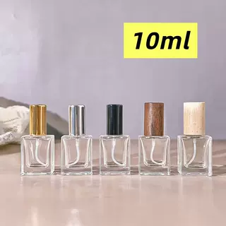 原木盖10ml方形高端香水分装瓶便携替换式喷雾玻璃小样空瓶子