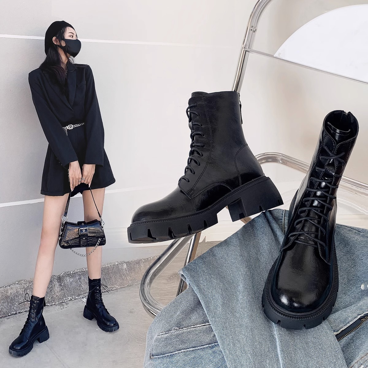 Martens, leather summer thin low boots, 2023 collection