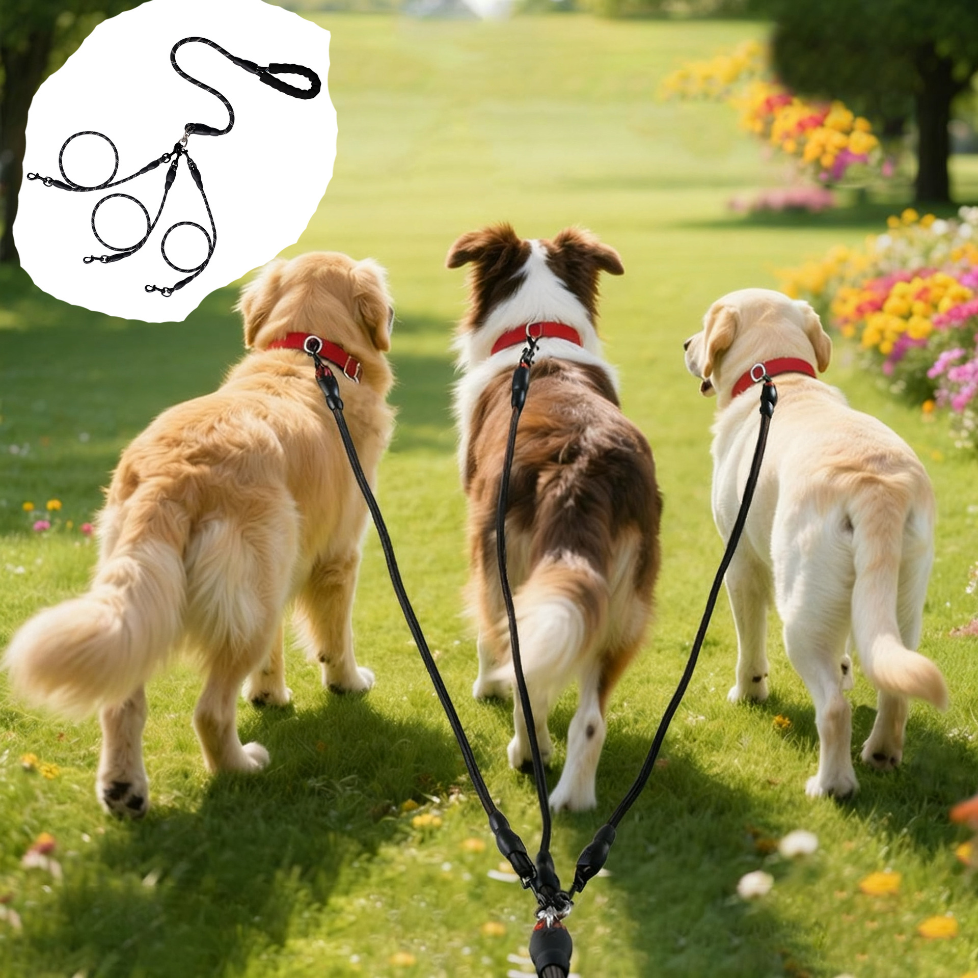 One Person Can Drag 2 3 4 5 Pet Dog Running Dog Walking Belt Traction Rope Reflective Safety Outdoor Dog Comfortable Handle