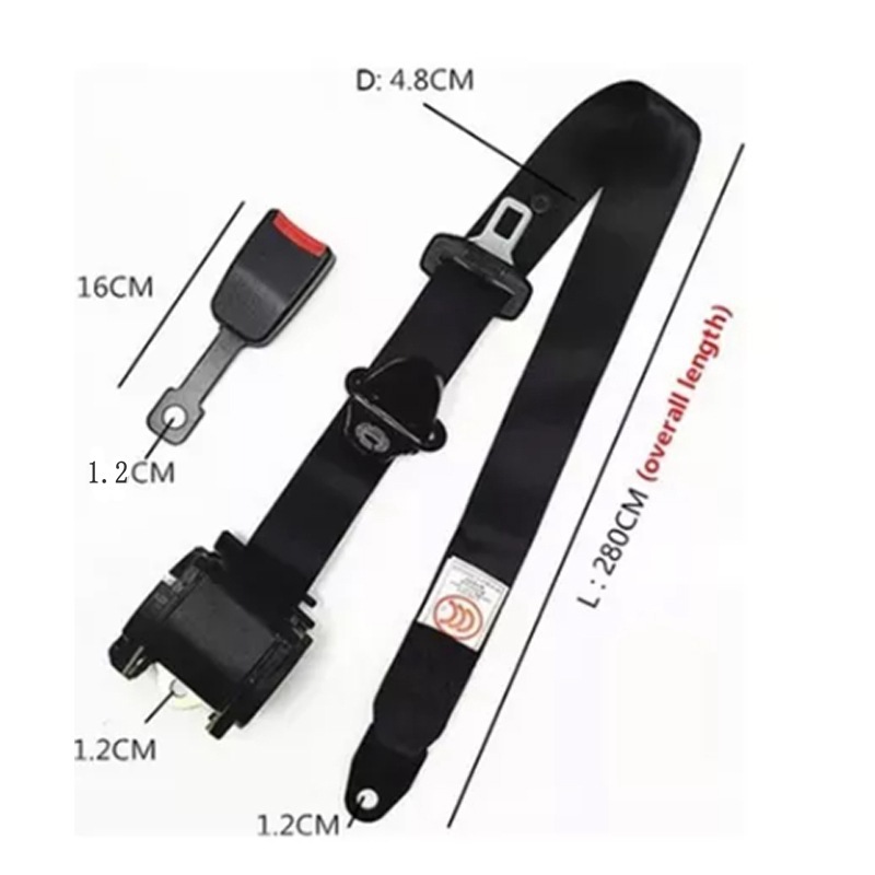 Car Seat Belts for Buses, Trucks and Buses, Automatic Retractable Three-Point Main and Passenger Seat Belts Including Emergency Locking Seat Belts