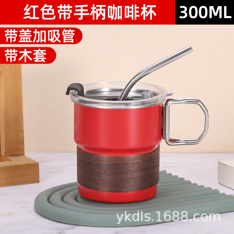 Taza de escalón de una sola capa para exteriores Taza de café de acero inoxidable 304 ins Vaso de cerveza de camping de borde rizado conveniente de alto valor