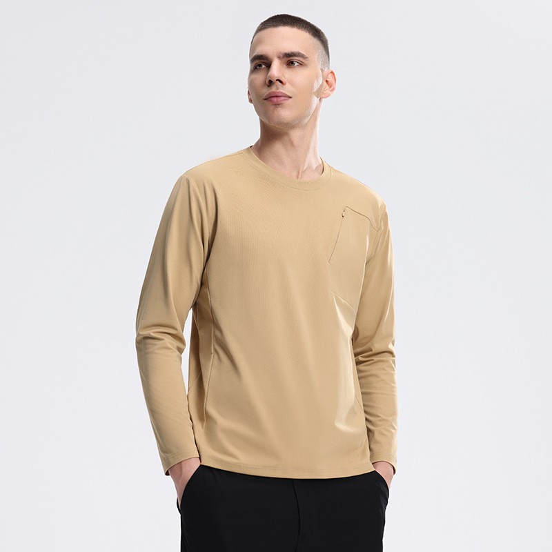Dijia con suéter de secado rápido absorbente de cuello redondo urbano de viaje transpirable hombre de manga larga primavera otoño invierno ciclismo al aire libre image 9