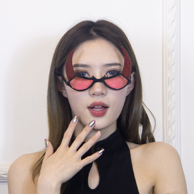 Gafas de Halloween con Cuernos de Diablo de Plástico ABS Decorativas para Fiestas
