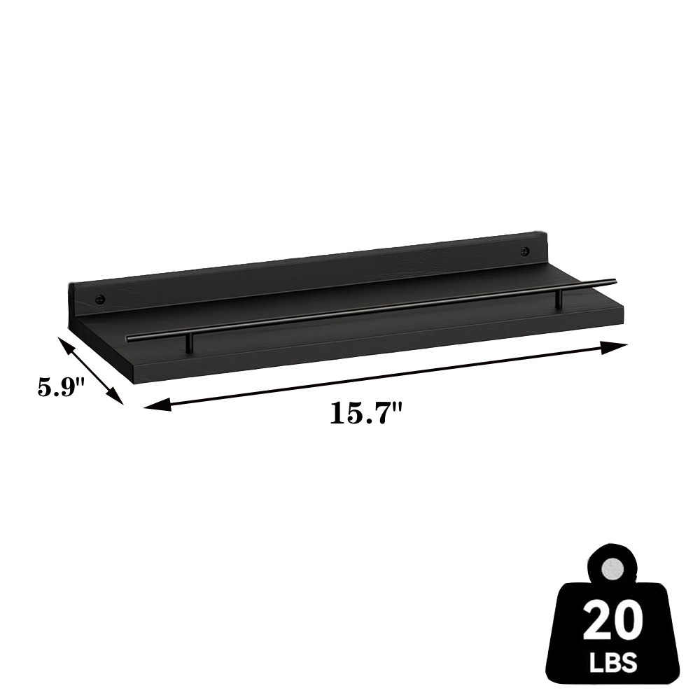 3 unidades de estilo rústico Casa de Campo de madera baño dormitorio pared estante pared flotante estante baño flotante estante