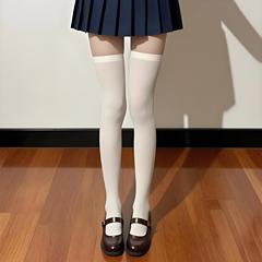 ベルベット乳白色ロングチューブふくらはぎソックス夏薄い女性無地カレッジスタイル jk ハーフニーソックス