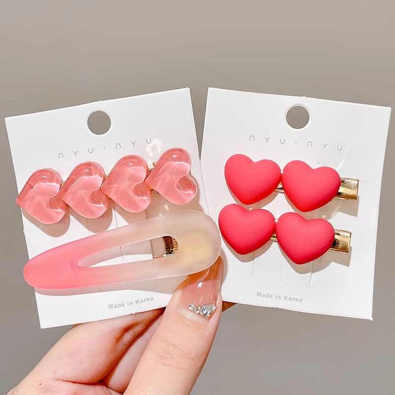 Rosa horquilla femenina 2024 Nueva horquilla BB clip frente flequillos laterales horquilla rota lindo clip de dopamina otoño