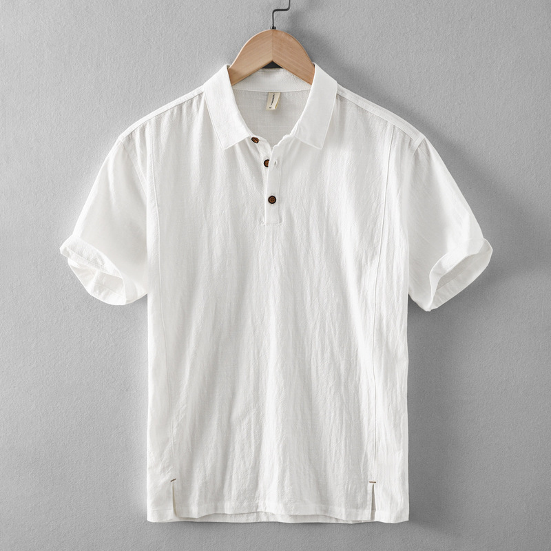 2026 New Summer Men's Linen Shirt, Solid Color, Thin Style, Chinese Style Lapel, Cotton-Linen Short-Sleeve Shirt - Feng Yin 2026 New Summer Men's Linen Shirt, Solid Color, Thin Style, Chinese Style Lapel, Cotton-Linen Short-Sleeve Shirt - Feng Yin
