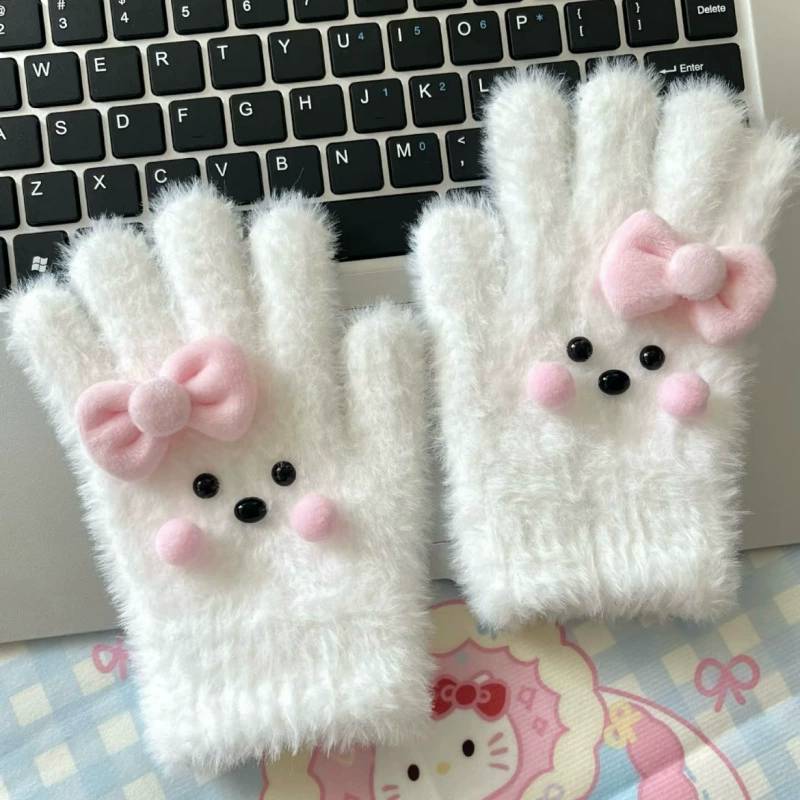 Симпатичные пузыри банты щенок перчатки для защиты от замерзания зимой