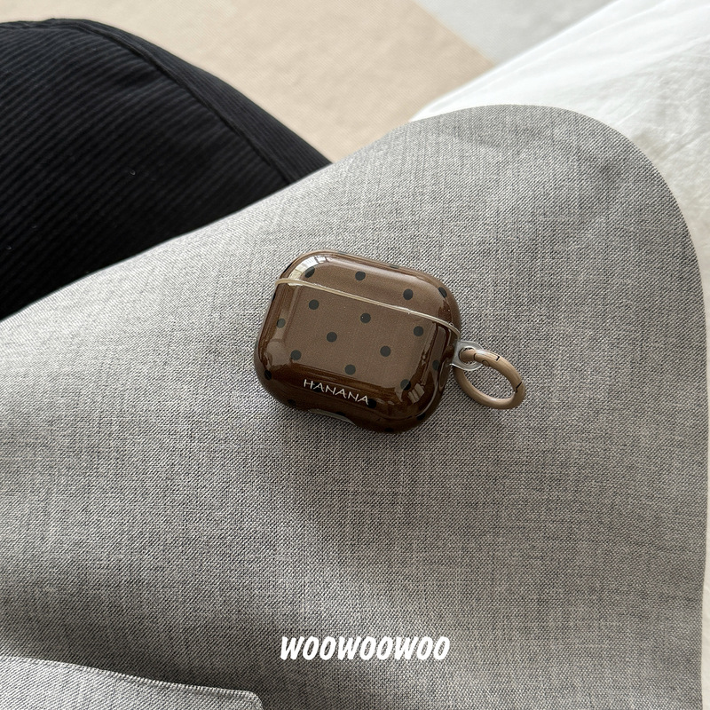 大衆高級感復古波点適用AirPods3/4世代アップルイヤーケース保護カバーPro2女性チェーン|undefined