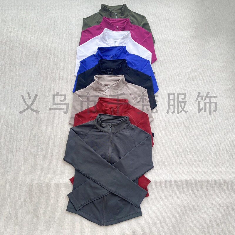 Dfyne Yoga Wear Long-Sleeved Zipper Outdoor Sports Fitness Wear Running Seamless Jacket High-Neck Elastic Bodysuit for Women