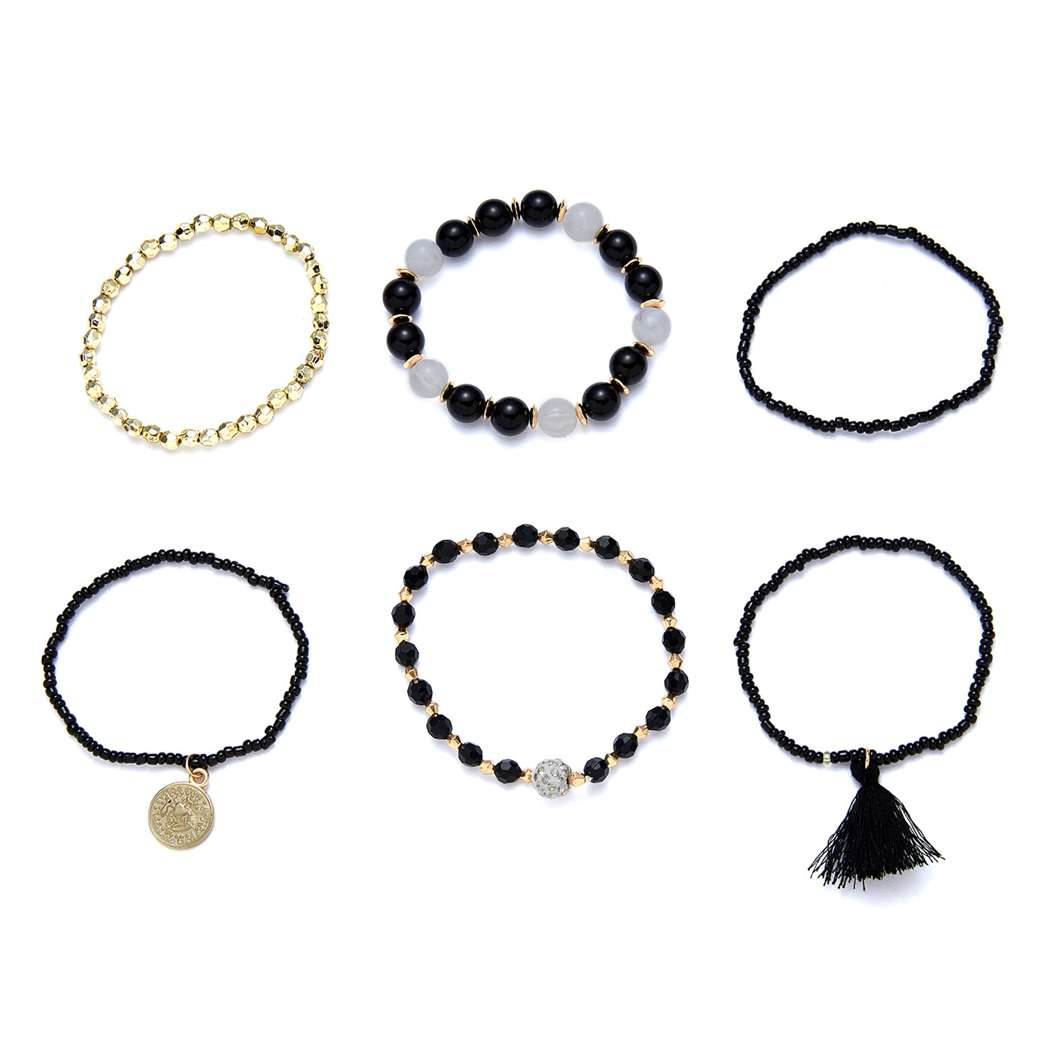 Casual Bohemian Human Round Alloy Seed Bead Beaded Tassel Plating Women's Bracelets display picture 17