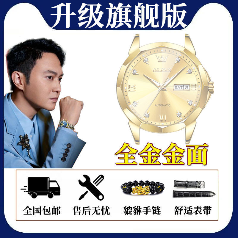 Swiss Original Authentic Men's Watch Men's Mechanical Watch Waterproof High-End Luxury 18K Gold Men's Watch