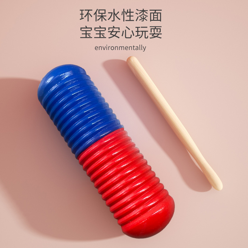 Fábrica al por mayor tubo de arena de madera Orff instrumento musical tubo de sonido de arena material didáctico instrumento de percusión sacudiendo