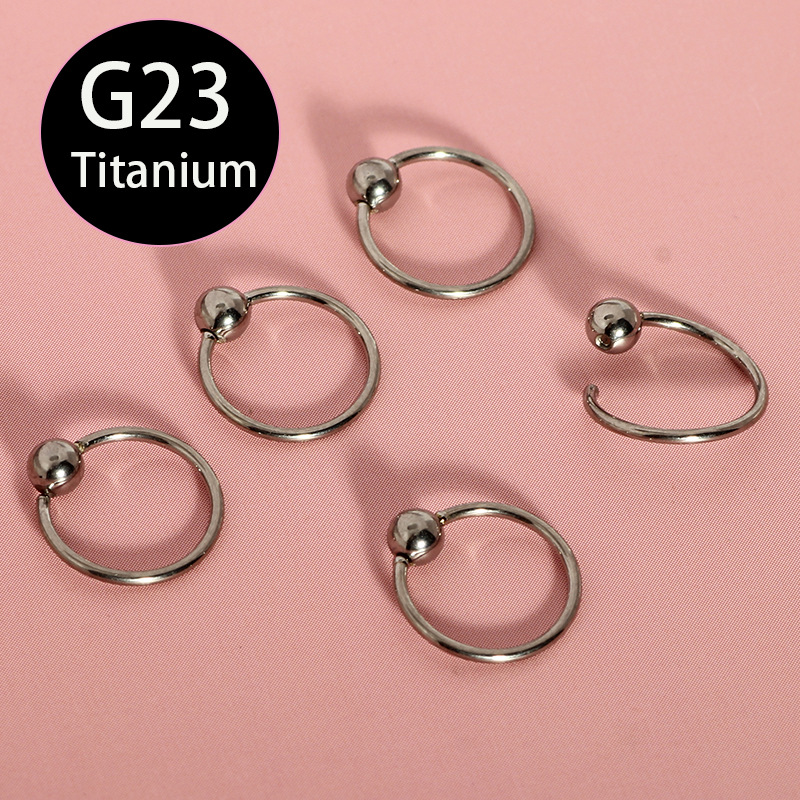 G23 Titanium 20g Nose Ring Clip Ball Ring BCR Multi-Purpose Ring for Nose Ear Piercing detail image 7