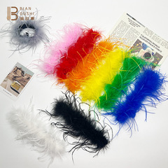 跨境熱賣彩色羽毛毛絨啪啪圈可愛毛毛拍拍手環鴕鳥毛髮箍發圈頭繩