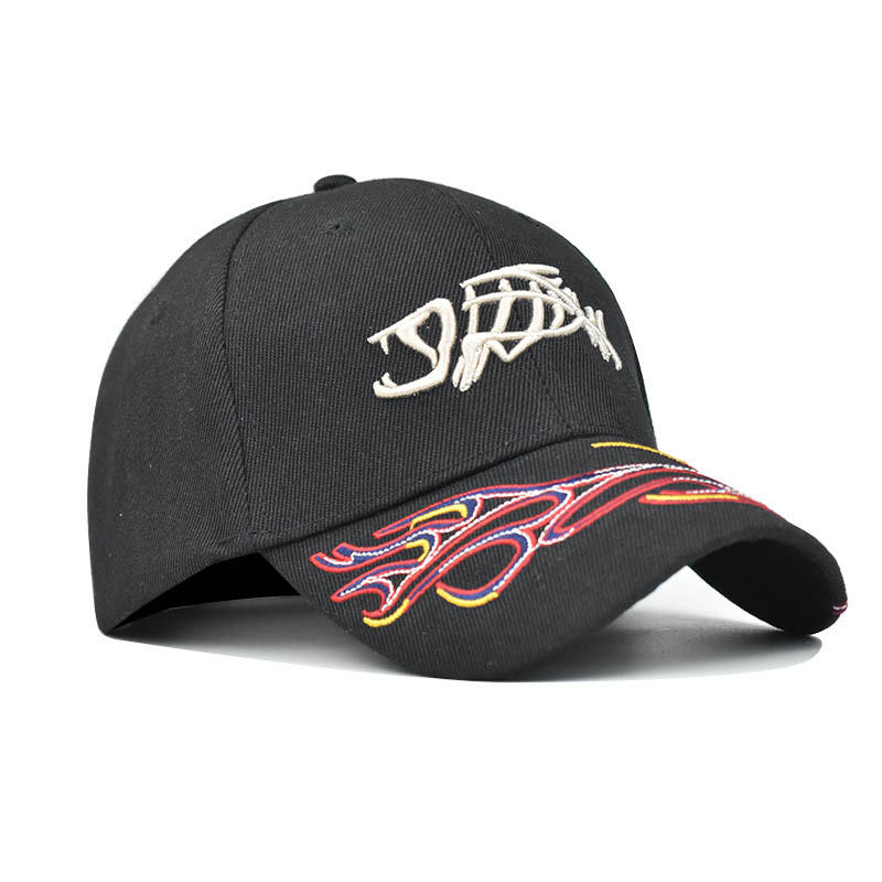 Nueva gorra de béisbol bordada tridimensional bordada en 3D para hombres y mujeres gorra de béisbol de camuflaje para peces al aire libre engrosada gorra de pico