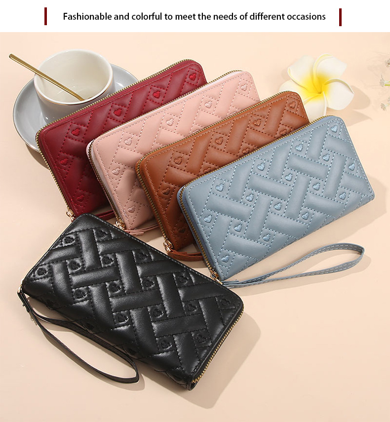 Frau Einfarbig Pu Seitlicher Reißverschluss Brieftaschen display picture 3