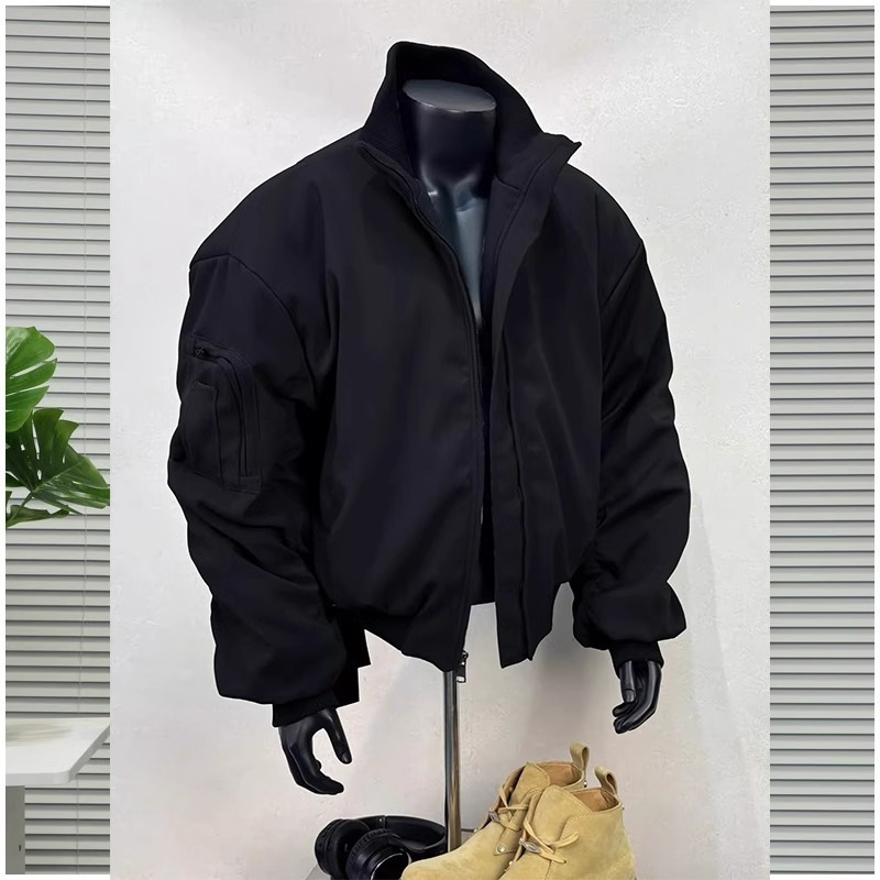 Men's Bomber Jacket Spring and Autumn American High Street Silhouette Clean Fit Stand Collar Baseball Jacket Trendy Men's Bomber Jacket Spring and Autumn American High Street Silhouette Clean Fit Stand Collar Baseball Jacket Trendy