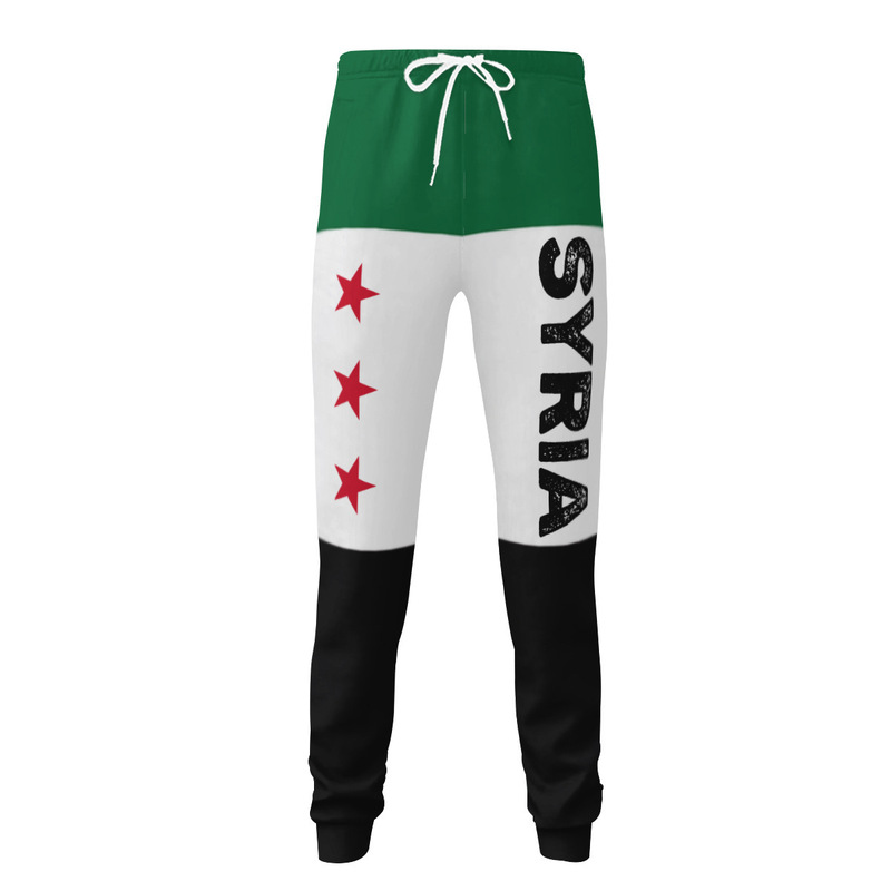 Men's Sports Pants with Flag Design and Pockets, Jogger Style, Casual Sports Pants with Drawstring