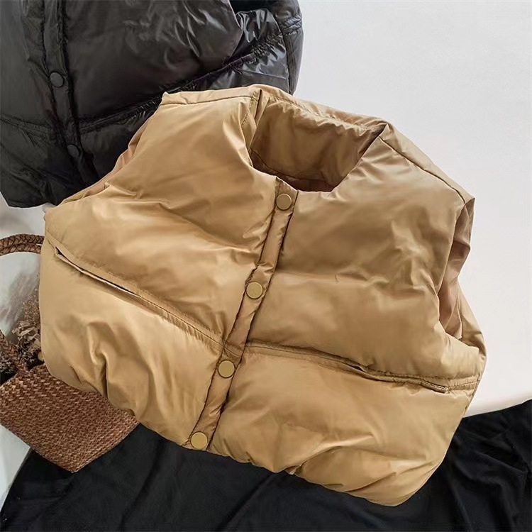 Korean version of down thickened small medium-sized children's external wear, warm shoulder stylish vest boys and girls,_voghion.com