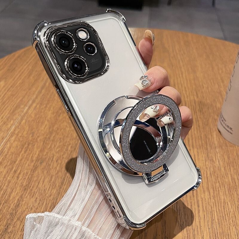 Suitable for Opporeno16 Four-Corner Airbag Phone Case Findx8 with Makeup Mirror Stand, Lens Film, Anti-Fall Cover Suitable for Opporeno16 Four-Corner Airbag Phone Case Findx8 with Makeup Mirror Stand, Lens Film, Anti-Fall Cover