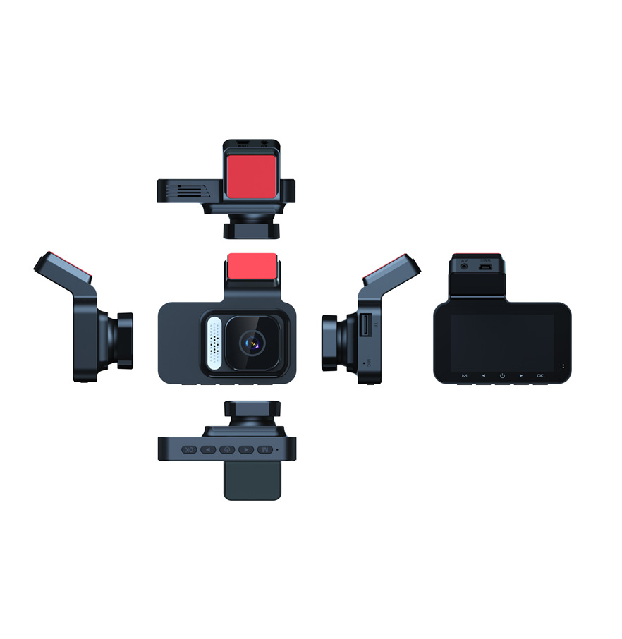 3.0inch IPS display dashcam with high-definition 1080P dual lenses, front and rear dual recording, night vision, and reverse camera