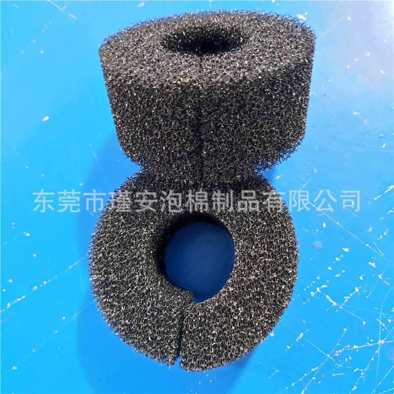 批发家居用滤水棉套 黑色中孔海绵空心管 防尘降噪过滤棉管