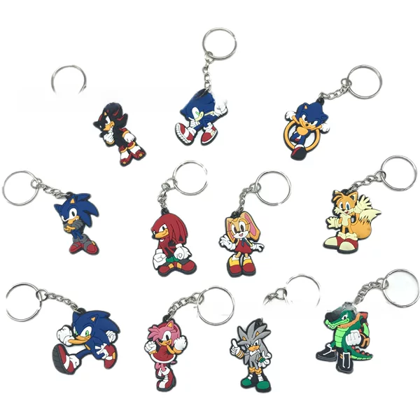 Personalized Sonic Keychain Cartoon Soft Rubber Pendant Creative Keyring Accessory Luggage Accessory Direct from Manufacturer