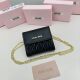MM Mini Pleated Small Bag Women's Internet Popular Fashion Short Coin Purse Red Bag Mouth Red Bag Genuine Leather Chain Bag Card Holder Wallet