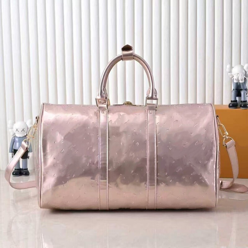 New Lujia Keepall45 Golden Travel Bag Large Capacity Handbag Shoulder Crossbody Bag Airport Bag Cross-Border